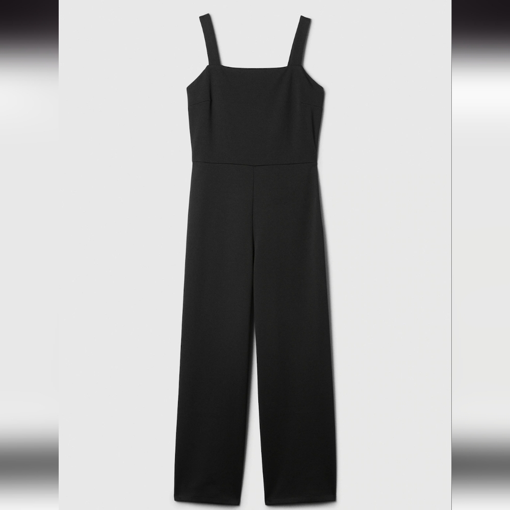 Ponte Squareneck Black Jumpsuit